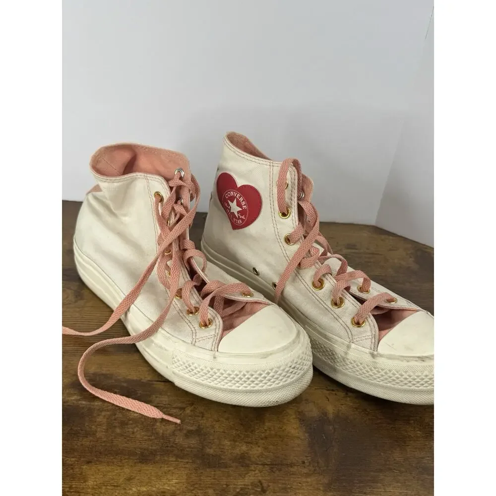 Converse Chuck Taylor Lift Heart Platform High Tops Womens 9.5 Pink 171209C